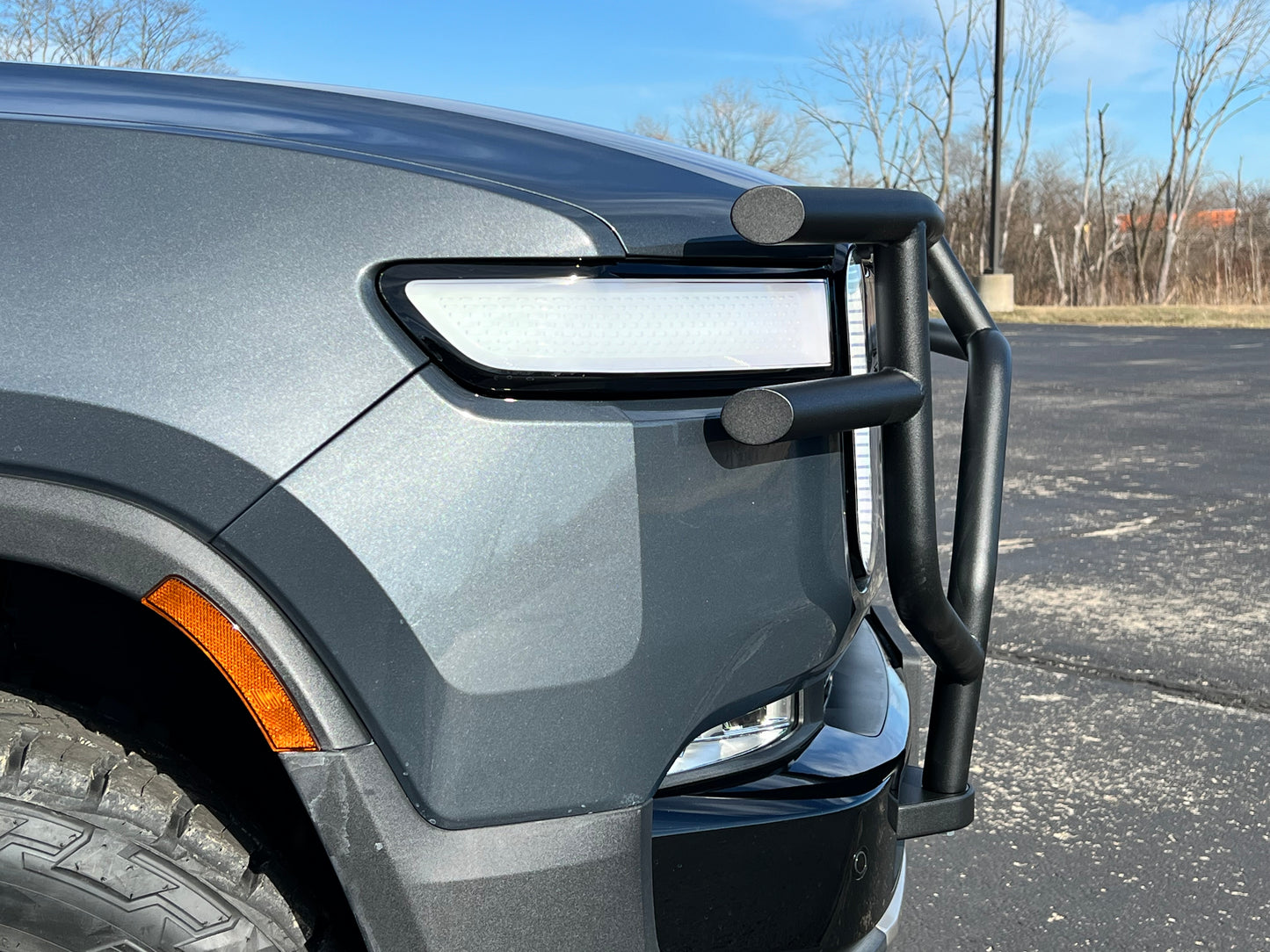 Stainless Steel Brush Grille Guard for R1S/SUV & R1T/Truck (Stealth Black)